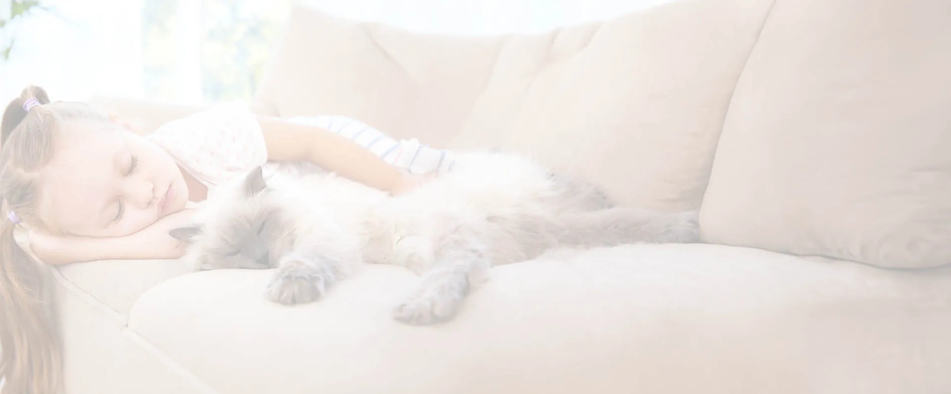 Girl laying with a cat on the couch